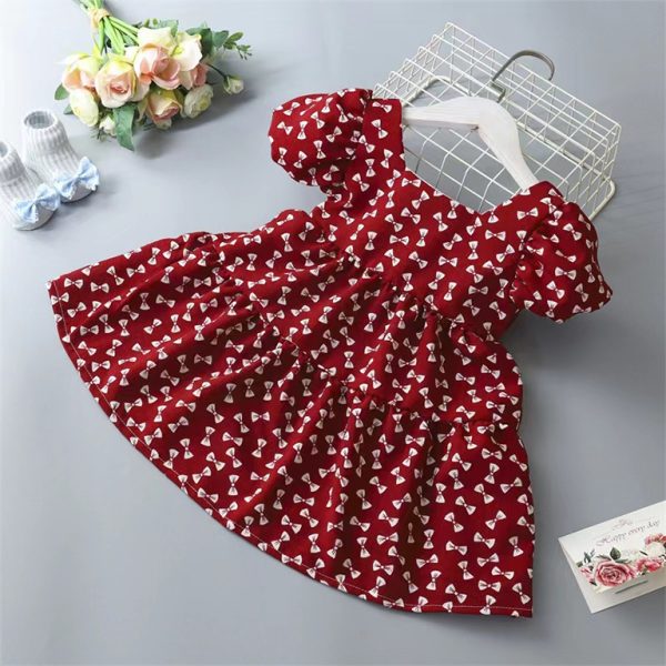 Children princess dress with short sleeve